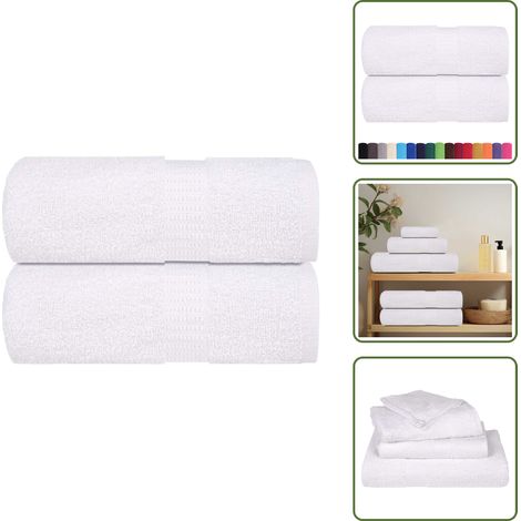 The Living Store Waschlappen FROGN 2 Stk. Weiß 15x21 cm 360 g/m² - Baumwolltuch (1/5)