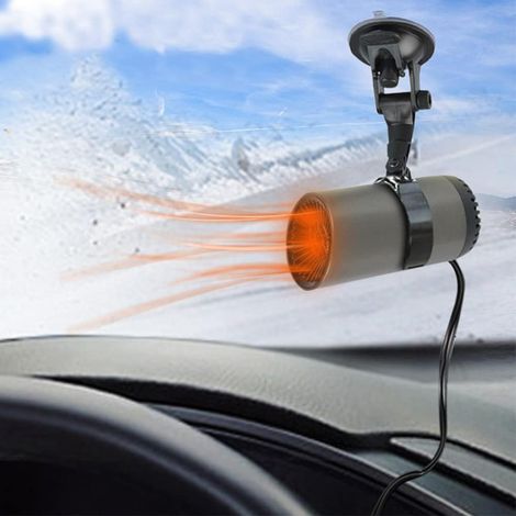 Chauffage de voiture portable 150 W 12 V, mode chauffage et refroidissement dégivrage désembueur prise allume-cigare, ventilateur de pare-brise automobile avec support d'aspiration (1/5)
