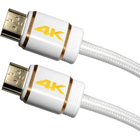 Câble de raccordement Maxtrack HDMI Fiche mâle HDMI-A, Fiche mâle HDMI-A 3.00 m blanc C 216-3 L 4K UHD Câble HDMI (1/3)