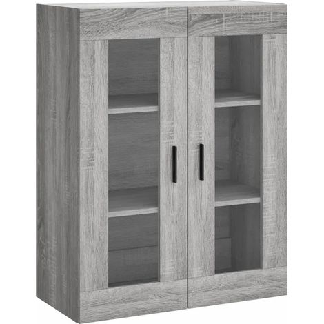Armadio da parete elegante design versatile portaoggetti 69,5 x 34 x 90 cm in legno ingegnerizzato grigio Sonoma 020048639