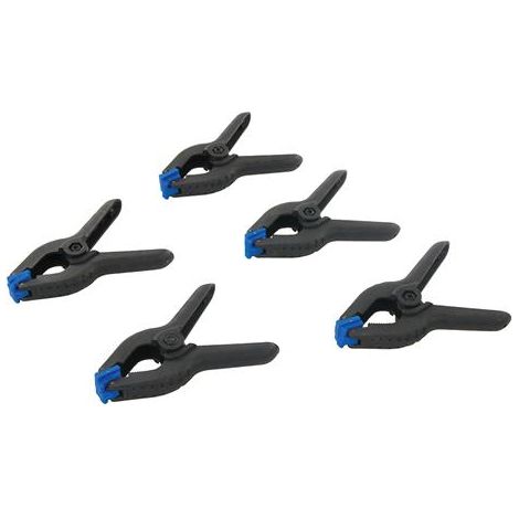 Pinza morsetto a molla 5Pz in plastica laboratorio magazzino Silverline Prezzo-lunghezza 65 mm/capacità morsa 30 mm