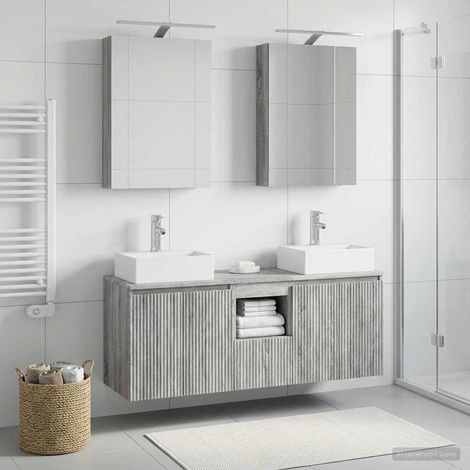 vidaXL Juego de Muebles de Baño 5 uds. Sonoma gris (1/5)