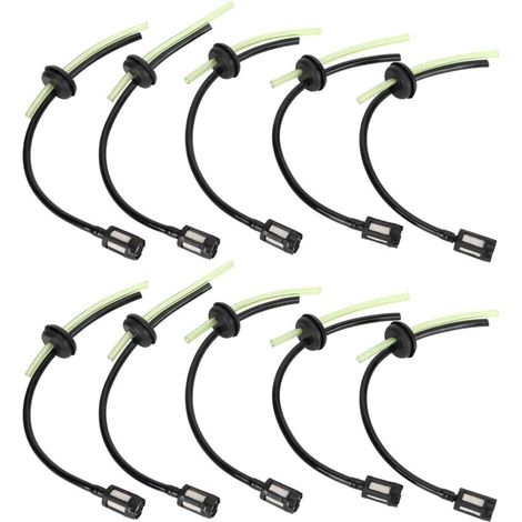 Kit d'assemblage de tuyau de filtre à carburant de remplacement pour pièces de débroussailleuse de tondeuse à gazon GX35 10 pièces (1/5)