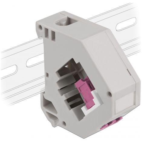 Delock Adaptador de carril DIN con Keystone LC Duplex hembra a LC Duplex hembra color violeta