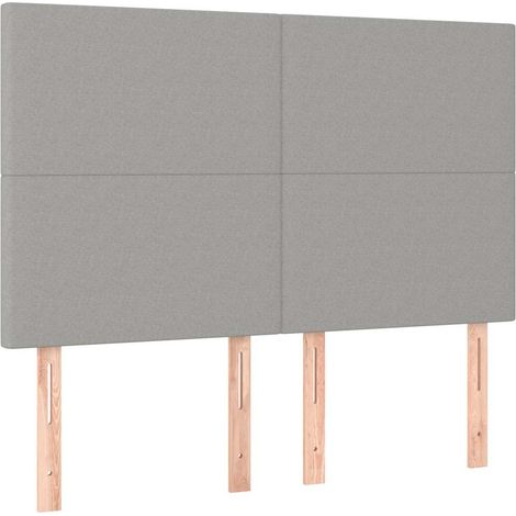 Maison Exclusive - Kopfteil Hellgrau 144x5x118/128 cm Stoff (1/5)