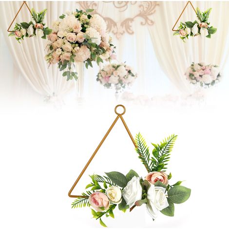 Couronne de fleurs à main pour demoiselle d'honneur, décoration murale créative, couronne de fleurs irrégulière, produits d'art floral, décoration de plafond intérieur, couronne de fleurs SPH-5635 (1/5)