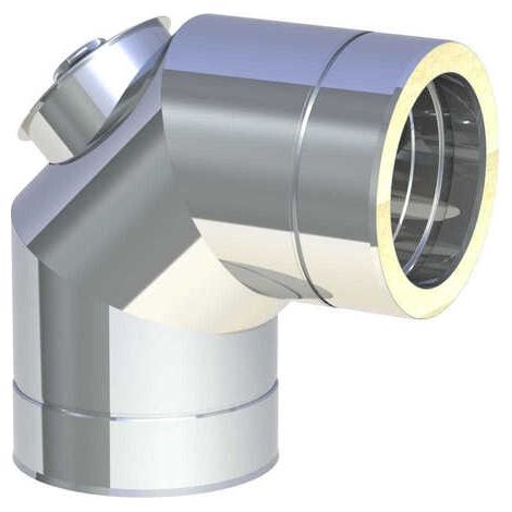 Coude de nettoyage 90° inox avec couvercle Ø 200 mm