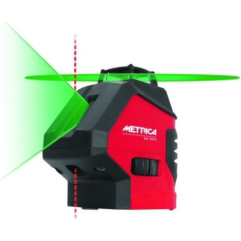METRICA - Niveau Laser Vert : Projection 360° Horizontale, Croix Verticale et Points d'Aplomb Sol/Plafond (1/5)