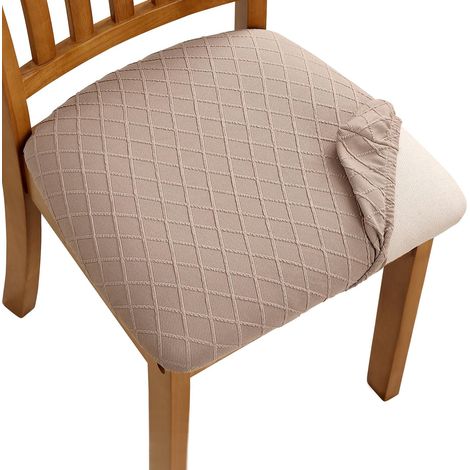 Housse de coussin de siège extensible imperméable, amovible et lavable, motif losanges tricoté, kaki, 1 pièce (1/5)