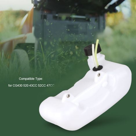 Réservoir Carburant Tondeuse Débroussailleuse CG430 520 43CC 52CC 47CC en Plastique Blanc, 95 mm (1/4)