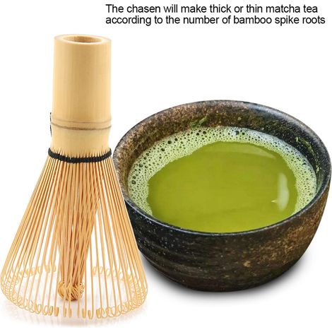 Matcha-Besen aus natürlichem Bambus, Zubereitungswerkzeug für grünen Tee, 64-Zahn-Zahnbürste für Zeremonien (1/5)