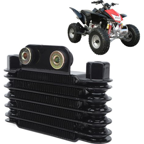 Refroidisseur d'huile noir fixe unilatéral pour moto, compatible avec les véhicules tout-terrain équipés d'une interface ATVM8. (1/5)