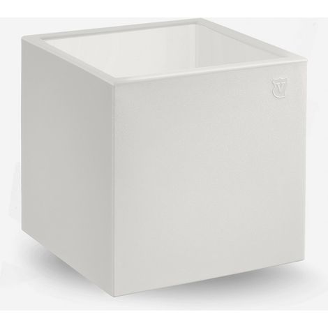 Tavolino cubo design in polietilene e plexiglass indoor outdoor Blok - Bianco
