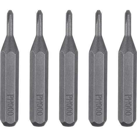 5pcs PH000 Embout de Tournevis Cruciforme 5/32" Tige Hexagonale 28mm Longueur Acier S2 Magnétique Tête Phillips pour Tournevis Manuels Électriques Réparation de Précision (1/5)