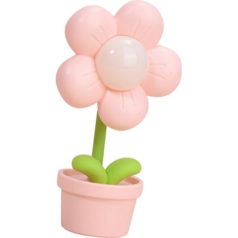 Lampe de nuit fleur pour enfants lumière douce flexible 360° tactique sur pile lampe de chevet chambre rose (1/5)