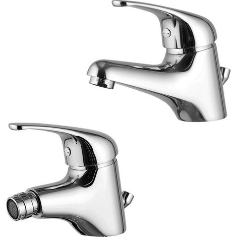 Set rubinetti lavabo e bidet in ottone cromo di Rubinetterie Mariani Linea Astro (1/5)