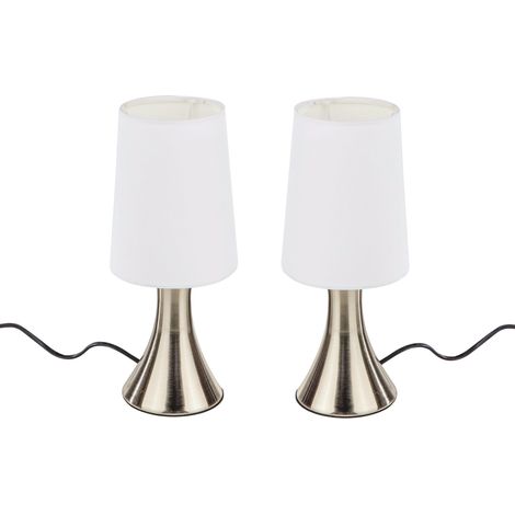 2er Set Edelstahl Touchlampe - 30 x 12 cm - Touch Nachttisch Deko Lampe