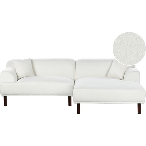 Sofá esquinero 3 plazas de bouclé izquierdo estilo minimalista blanco Holt