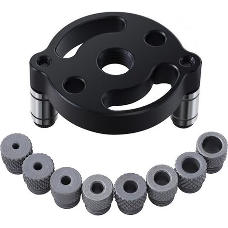 Localisateur de perforateur, Douille de perçage avec 8 bagues de forage 3/4/5/6/7/8/9/10mm, Perforateur vertical Gabarit de perçage avec douilles de guidage de perçage pour trous de poinçonnage (1/5)