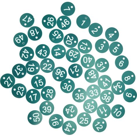 50 nummerierte Etiketten für Viehzucht, Imkerei und Fortpflanzung (1 bis 50, grün) (1/5)