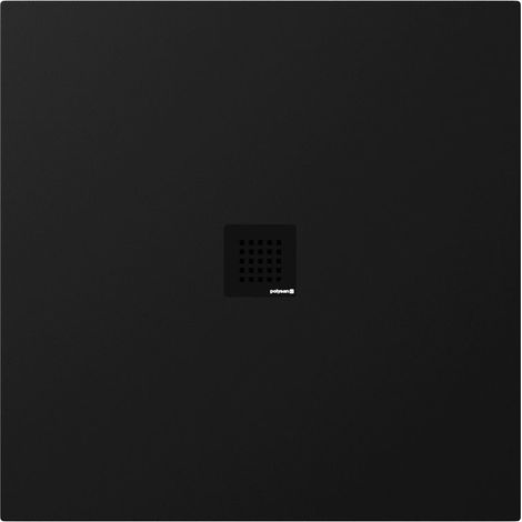 Receveur de douche en marbre coulé TRENECA 90x90cm, découpable selon vos demandes, noir mat (1/4)