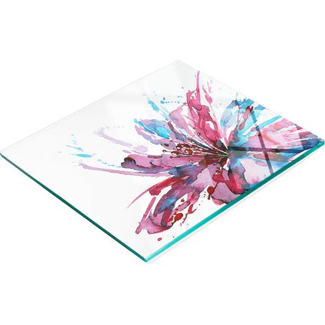 Vassoio da cucina in vetro con grafica floreale astratta 60x52 cm (1/5)