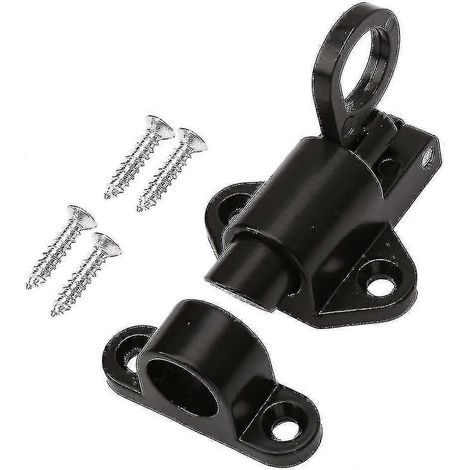Lot de 4 verrous de sécurité automatiques en alliage d'aluminium noir pour fenêtres et portails, à ressort - FFY (1/3)