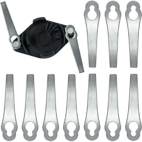 Lames de tondeuse à gazon, quet de 10 lames de rechange en métal, adaptées aux tondeuses à gazon, coupe-bordures, etc. (1/4)