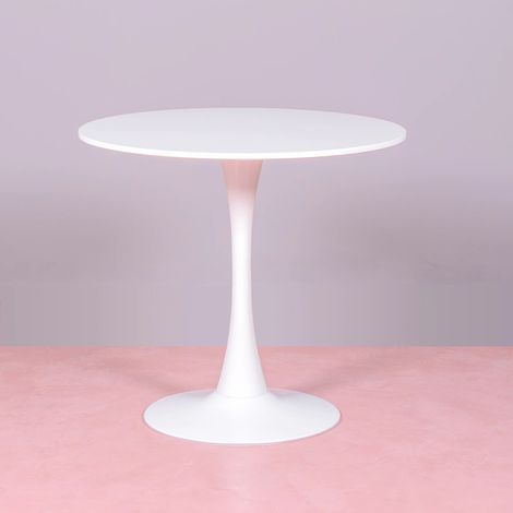 Nest Dream - Table à manger ronde design (90cm) - Stratus - Blanc (1/7)