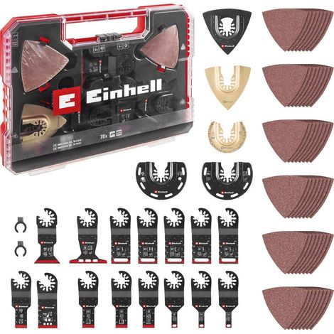 Einhell 708170 XXL -CASE Ossido di alluminio, Acciaio al cromo vanadio, BIM, HCS, HM Kit di accessori per multiutensile