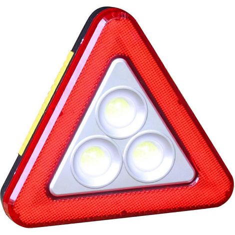 Panneau triangulaire de signalisation routière, panneau de sécurité routière avec feu LED pour voiture-13CM-Red