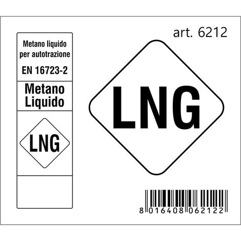Adesivo Sigla Carburante 2018, 7,5 x 6,5 cm - Modello: METANO LIQUIDO