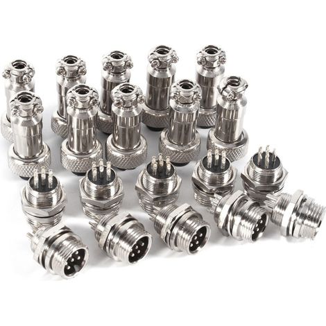 Connecteur avion GX12 6 broches 12mm, 10 pièces mâle femelle, prise métallique étanche, connecteur circulaire industriel (1/2)