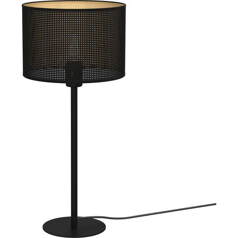 Lampada tavolo loft nera rete Ø25 interno oro E27 Luminex