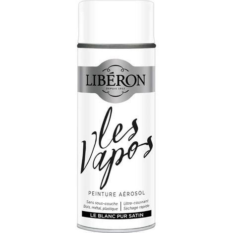 Peinture aérosol LIBÉRON Les Vapos Satin Le Blanc Pur 0,4 L
