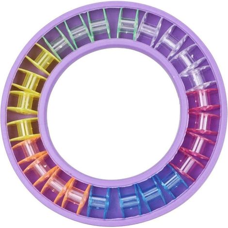 24 pièces avec bobine en plastique coloré et boîte de rangement en silicone pour bobine. (1/4)
