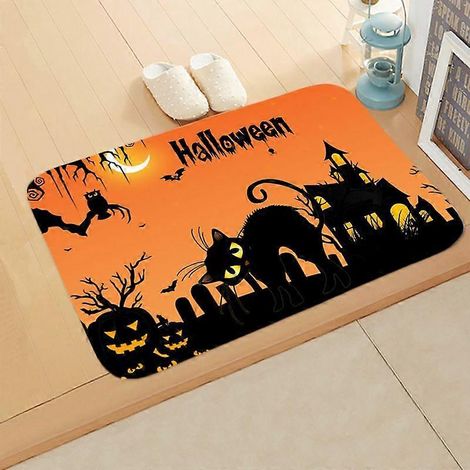 Tapis de sol antidérapant noir pour salle de bain, absorbant et lavable, pour cuisine et entrée, 40 x 60 cm. (1/5)