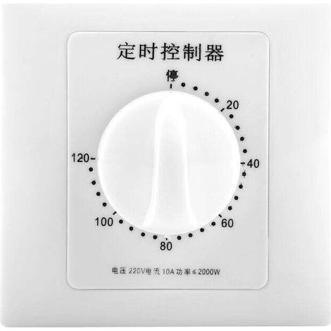 Minuterie de pompe à eau 220V compte à rebours mécanique contrle de commutateur de temps intelligent intérieur (120 minutes) (1/4)