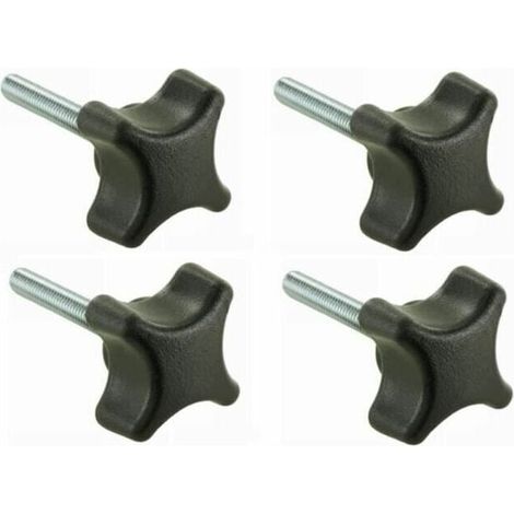 4x vis étoile M6 x 25 bouton moleté manœuvre tête plastique (1/2)