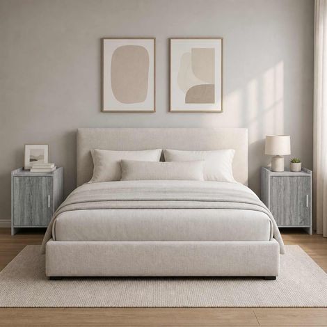 vidaXL Mesas de noche 2 uds. Sonoma gris 40 x 30 x 60 cm (1/5)