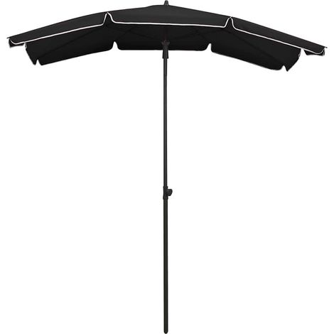 Maison Exclusive - Parasol de jardin avec mât 200x130 cm noir (1/5)