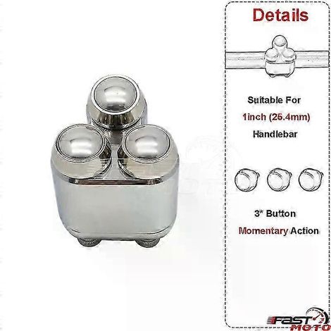 234 Buttons Motorcycle Switch 25mm 22mm Handle Bar Controller Switches Starter Horn Universal 1" Handlebar Switch Cafe Racer( 25mm chrome-a) (1/5)