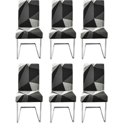 Bardusch-Housse de Chaise Salle à Manger Extensible 6 Pièces,Couverture de Chaise Facile à Nettoyer pour Décor Salle à Manger Hôtel (1/4)