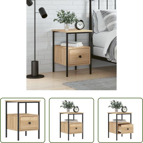 vidaXL Nachttisch mit Beinen - Nachttisch Sonoma-Eiche 34x36x50 cm Holzwerkstoff (1/5)