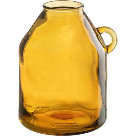 Vase Anse en Verre "Bouteille" 25cm Ocre (1/5)