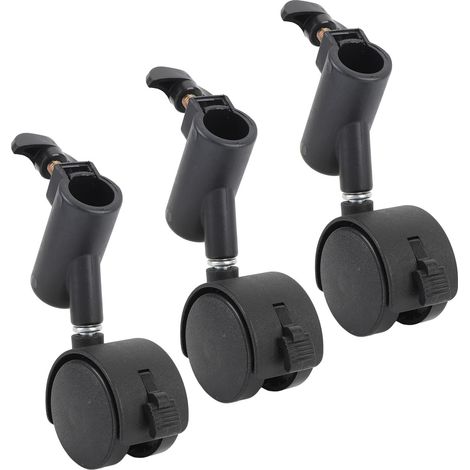 Pack de 3 Roues de Support D'éclairage avec Frein, Silencieuses, Fonctionnement Fluide, Roues Rotatives à 360° pour Support TV de Diffusion en Direct (1/5)