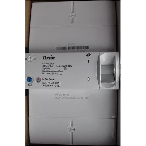 Itron 400029 Disyuntor de conexión EDF tipo 4P - 30-60A - 500mA - Selectivo - SDB IV 500 60A S