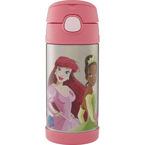 Thermos Kids FUNTAINER STRAW BOTTLE DISNEY 0,35 l, bottiglia termica per bambini in acciaio inox con cannuccia, 12 h freddo, lavabile in lavastoviglie, ermetica senza anidride carbonica, bottiglia (1/5)