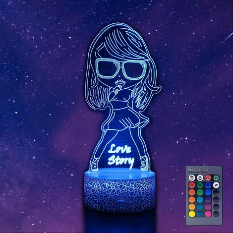 3D-Nachtlicht mit Fernbedienung und Touch-Steuerung, farbwechselnde LED-Lampe für Kinderzimmer und Schlafzimmer