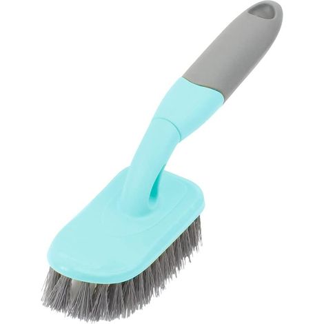 Brosse à récurer, brosse de nettoyage avec manche ergonomique et poils résistants pour salle de bain, douche, lavabo, moquette (1/4)